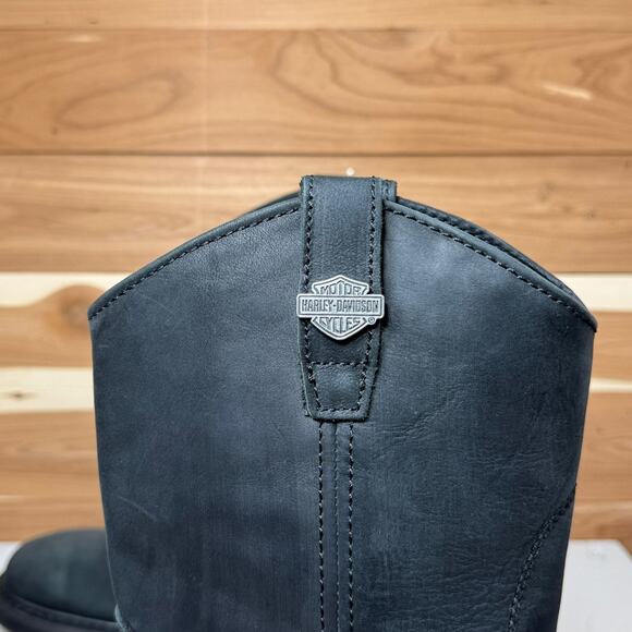 Harley Davidson Men's Altman D93563 Black Leather Waterproof Biker Boots Sz 8.5M - Picture 14 of 15